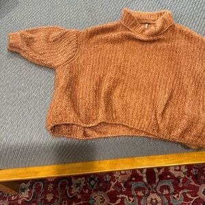 Free People Rust Cowl Neck Sweater